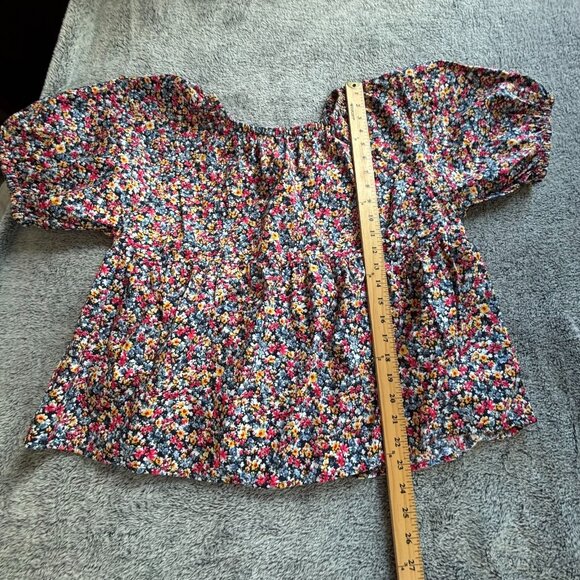 Old Navy Womens Top Large Ditsy Floral Western Empire Waist Boho Peasant 18711 - Picture 4 of 7